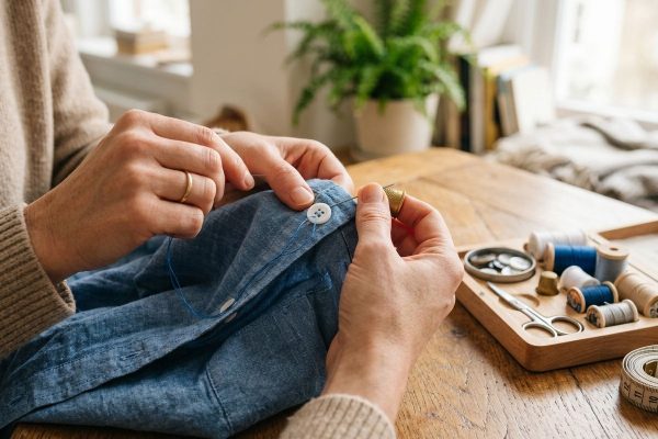 how to sew a button
