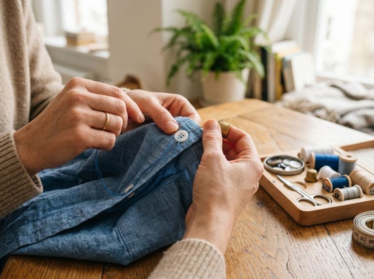 how to sew a button