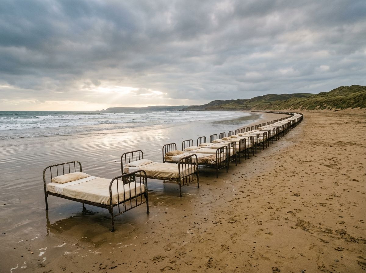 pink floyd saunton beach photoshoot